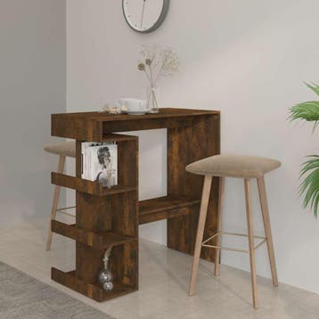 vidaXL Bartafel met opbergrek 100x50x101,5 cm hout gerookt, Verzenden, Nieuw