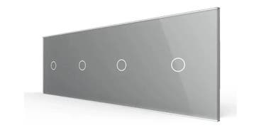 Livolo Touch Lichtschakelaar 4-Voudig | Grijs Glas | 1+1+1+1, Ophalen of Verzenden, Nieuw, Schakelaar