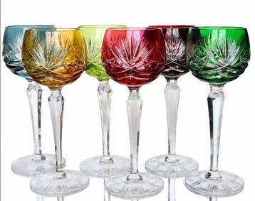 Nachtmann - Wijnglas - geslepen kristal - 6 glazen roemers