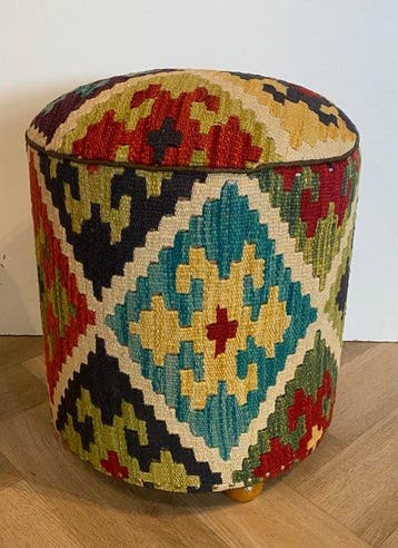 Kelim Poef(Ongebruikt/Nieuw) - Tapijt - 38 cm - 38 cm, Nieuw