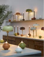 2dekans | Light & Living Tafellamp Surin 40cm - Oranje/Goud, Huis en Inrichting, Lampen | Tafellampen, Ophalen of Verzenden, Zo goed als nieuw