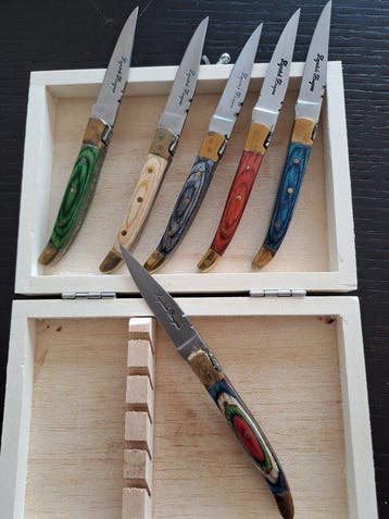 Tafelmes (6) - Hout, Metaal - Laguiole, Antiek en Kunst