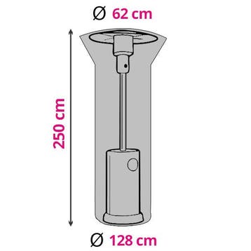 Hoes terrasverwarmer | 250 x Ø128/62 cm, Tuin en Terras, Tuinmeubel-accessoires, Verzenden, Nieuw