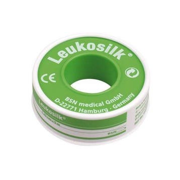 Leukosilk 1,25 cm x 5 m  met klemring 1 stuk 1021, Verzenden, Nieuw
