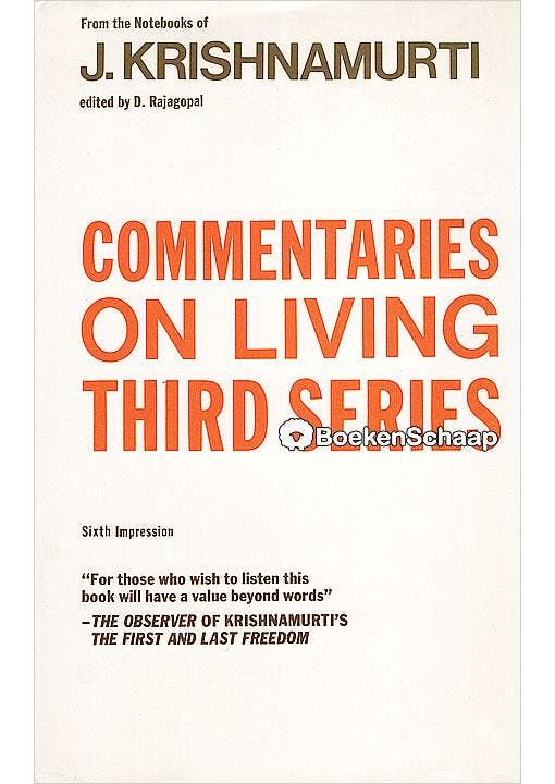 Commentaries on living Third series Krishnamurti, Boeken, Esoterie en Spiritualiteit, Gelezen, Verzenden