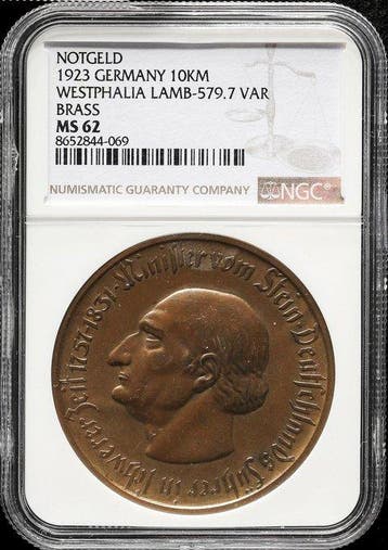 Duitsland, Westfalen 10.000 Mark 1923 - NGC MS62
