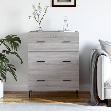 vidaXL Dressoir 69,5x34x90 cm bewerkt hout grijs sonoma, Verzenden, Nieuw, 50 tot 100 cm, 25 tot 50 cm