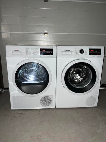 TOPSET! BOSCH 8KG WASMACHINE BOSCH 8KG WARMTEPOMPDROGER!, Energieklasse A of zuiniger, 1200 tot 1600 toeren, Minder dan 85 cm