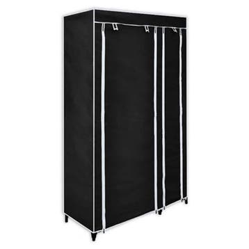vidaXL Kledingkast opvouwbaar 110x45x175 cm zwart, Verzenden, Nieuw