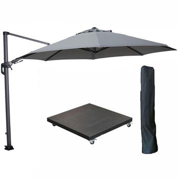 Garden Impressions Hawaii zweefparasol Ø350 cm carbon black, Verzenden, Nieuw