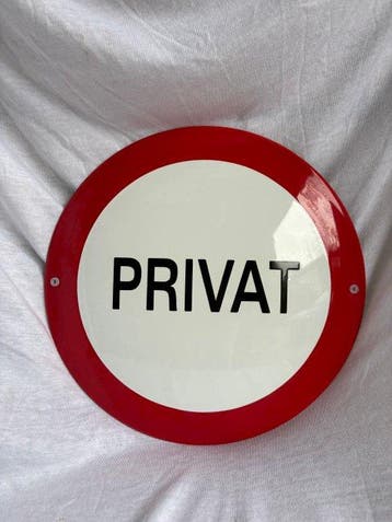 Emaille bord “PRIVAT” – verkeers- en terreinbord – 29,5 cm -