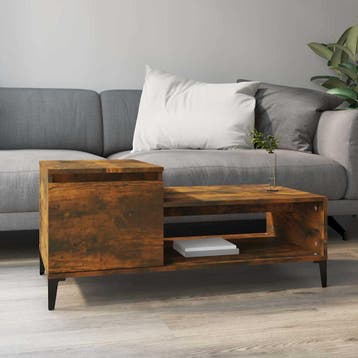 vidaXL Salontafel 100x50x45 cm bewerkt hout gerookt, 100 tot 150 cm, Verzenden, Nieuw, 50 tot 100 cm