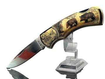 Franklin Mint - 24 Karat Gold Plated - Zakmes - Wild zwijn
