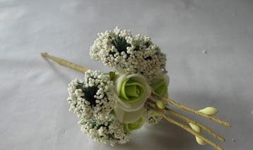 Corsage Miniroos New Style Pick Creme-Groen, Ophalen of Verzenden, Nieuw