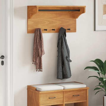 vidaXL Wandkapstok SANDNES 87x30x42 cm massief grenenhout, Verzenden, Nieuw