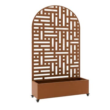 Plantenbak met privacyscherm Bernalda 190x120x38 cm bruin ca, Verzenden, Nieuw