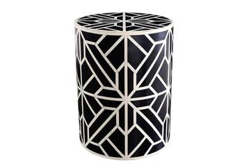 Bone Inleg Bijzettafel HARMONY NATURE 45cm Rond Zwart Wit, Huis en Inrichting, Tafels | Sidetables, Ophalen of Verzenden, Nieuw