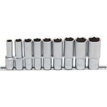 Doppenset 1/2 9-delig LANGE UITVOERING (Handgereedschap), Auto diversen, Autogereedschap, Verzenden, Nieuw