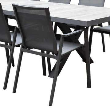 Set van 6 New Valley stapelbare tuinstoelen antraciet, Tuin en Terras, Ophalen of Verzenden, Nieuw