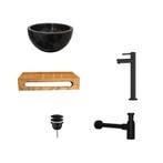 Sani Royal Black Emperador Marmer Fonteinkom met, Nieuw