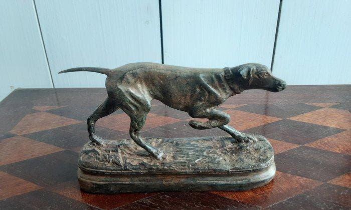 P. Chenet - Figuur - Jachthond - Brons, Antiek en Kunst, Curiosa en Brocante