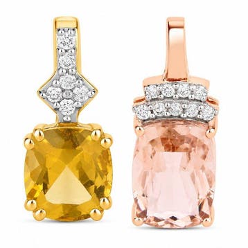 Hanger - 14 karaat Roségoud, Geel goud - 2.40ct. tw.