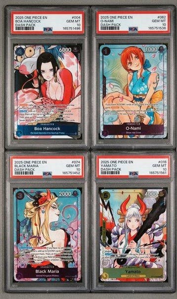 Bandai - 4 Graded card - One Piece - 2025 ONE PIECE DASH, Nieuw