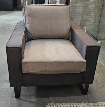 3zits Bank + Fauteuil set Microleder Grijs/Antraciet, Ophalen of Verzenden, Nieuw