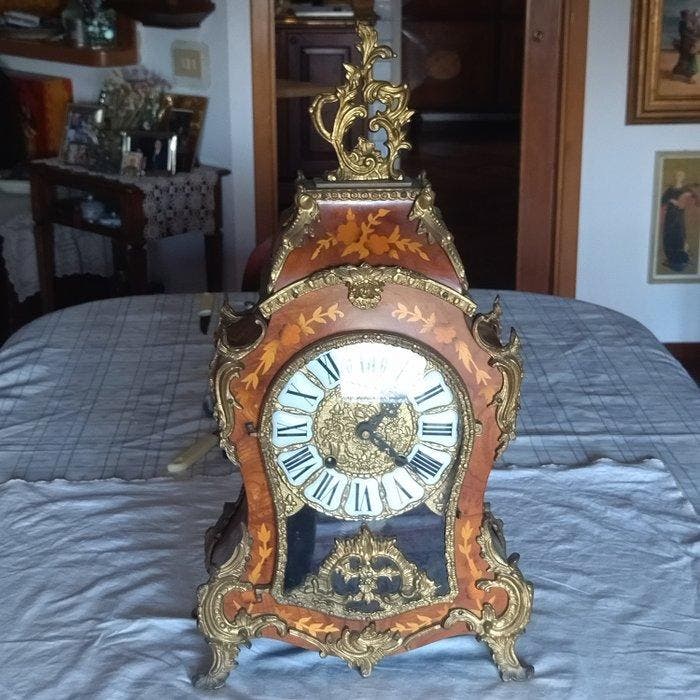 Boulle klok - Kienzle - Hout, Messing - 1960-1970, Antiek en Kunst, Antiek | Klokken