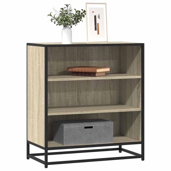 vidaXL Dressoir 68x35x76 cm bewerkt hout en metaal sonoma, Huis en Inrichting, Kasten | Dressoirs, Nieuw, Overige houtsoorten