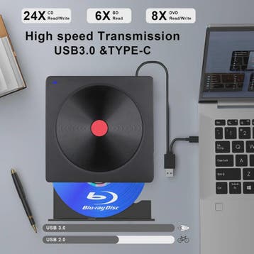 Externe Blu-ray Drive USB 3.0 & Type-C - Draagbare BD/DVD/CD, Verzenden, Nieuw