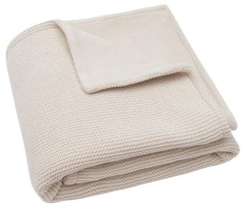 Jollein Basic Knit Oatmeal / Velvet 75 x 100 cm Wiegdeken, Kinderen en Baby's, Dekens, Slaapzakjes en Inbakerproducten, Verzenden
