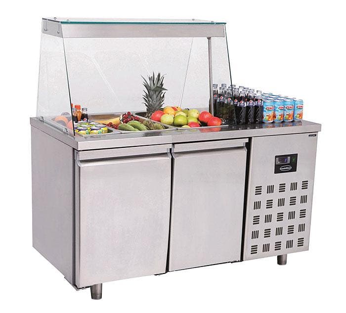 Saladette 2 Deuren 3X 1/1 Gn Pan, Zakelijke goederen, Horeca | Keukenapparatuur, Koelen en Vriezen, Verzenden
