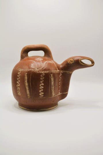 Aardewerk Kruik - 18 cm - Omgekeerde kan quinoa (Zonder, Antiek en Kunst