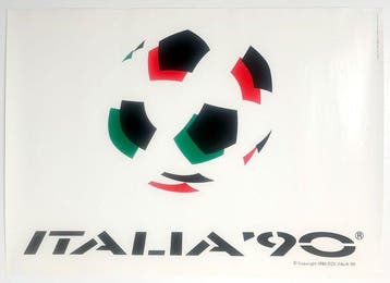 Italia 90 - Manifesto originale con Logo ufficiale dei