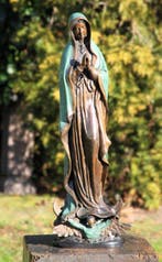 sculptuur, moeder maria - 76 cm - Koud geverfd brons