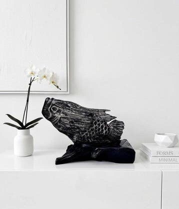 sculptuur, Pesce in Legno Scolpito a Mano - 40 cm - Hout