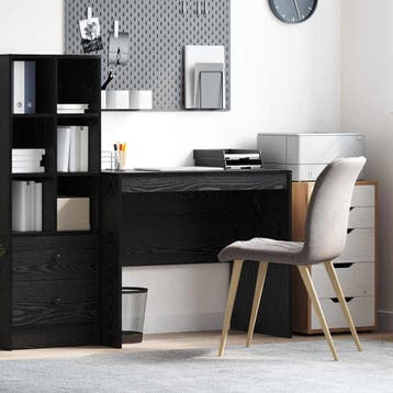 vidaXL Bureau Zwart Eiken 90 x 50 x 76 cm, Huis en Inrichting, Bureaus, Verzenden, Nieuw