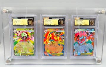 Pokémon - 3 Graded card - Mega Meganium ex - Mega Emboar ex, Nieuw