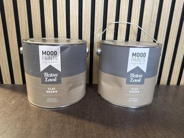 Veiling - 2x Mood Paints Beton Look Clay Brown 2,5L – Muur, Nieuw