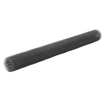 vidaXL Kippengaas 10x1,5 m staal met PVC coating grijs, Verzenden, Nieuw, IJzer, 1 tot 2 meter