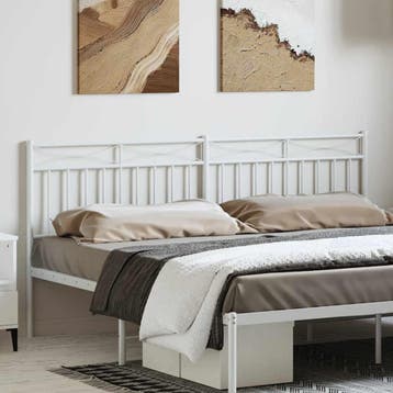 vidaXL Vervangend hoofdbord 193 cm metaal wit, Verzenden, Nieuw, Zwart, Metaal