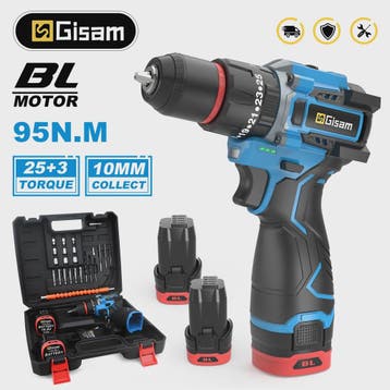 Gisam 95NM Brushless Elektrische Klopboormachine 3-in-1 Accu, Verzenden, Nieuw