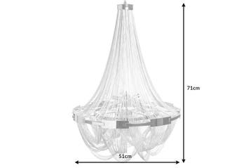 Kroonluchter ROYAL 70 cm aluminium zilver - 39096, Ophalen of Verzenden, Nieuw