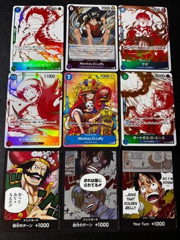 Bandai - 9 Card - One Piece - Monkey D. Luffy P-043, Nieuw