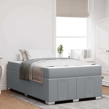 vidaXL Bedframe met matras Lichtgrijs 120 x 190 cm Stof, Verzenden, Nieuw, Grijs, Stof