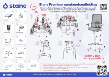 Stane Premium schuimzitting Ergonomische Bureaustoel -, Ophalen of Verzenden, Nieuw
