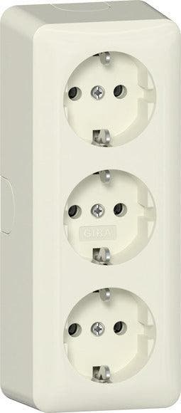 Gira Drievoudige Opbouw SCHUKO Stopcontact 16A 250V - 478912, Verzenden, Nieuw, Overige typen