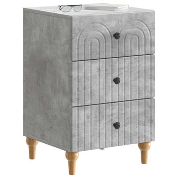 vidaXL Nachtkastje Betongrijs 43x 41 x 66,5 cm Bewerkt hout, Minder dan 45 cm, Verzenden, Nieuw, 55 tot 70 cm