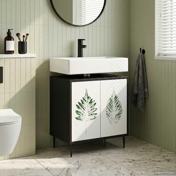 vidaXL Badkamerkast HANAU Zwart eiken 60 x 40 x 61 cm, Verzenden, Nieuw